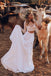 Two Piece White Beach Wedding Dress with Lace, Romantic Long Sleeves Bridal Dress UQ2362