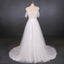 Elegant Spaghetti Straps Lace Wedding Dress, A Line V Neck Beach Wedding Dress UQ2353