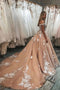 Ball Gown Long Tulle Off the Shoulder Tulle Quinceanera Dress with Lace Appliques UQ2203
