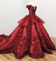 Ball Gown Off the Shoulder Prom Dress with Beading, Puffy Long Quinceanera Dress UQP0004