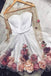 Pink V Neck 3D Applique Short Prom Dress, Long Sleeves Homecoming Dress UQ1840