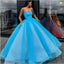 Blue Ball Gown Sweetheart Prom Dress, Princess Floor Length Tulle Quinceanera Dresses UQ2259