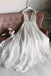 A Line Ivory Deep V Neck Appliques Long Wedding Dresses, Cap Sleeve Beach Wedding Dress N2465