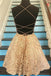Newest Spaghetti Straps Lace Homecoming Dresses, Lace Short Prom Dresses UQ1874