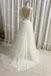 A-Line Long Sleeves Tulle Backless Wedding Dresses with Lace, Bridal Dress UQW0057